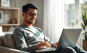 Pessoa verificando rendas passivas no computador